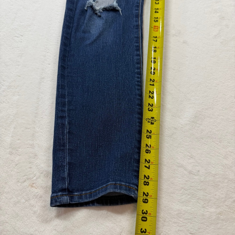 Fashion Nova Distressed Skinny Jeans Womens 15 Blue Good High Waisted Ripped - Picture 12 of 13
